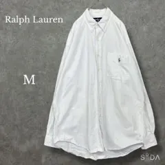 ラルフローレン【M】ボタンダウン長袖シャツ ポニー刺繍 ビッグシャツ 白