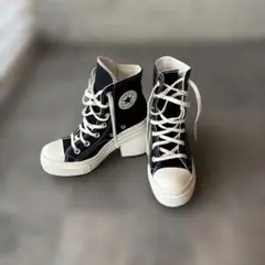 CONVERSE ブラック 厚底ハイカットスニーカー