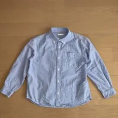 ジーユー　水色 ボタンダウン 長袖シャツ 140