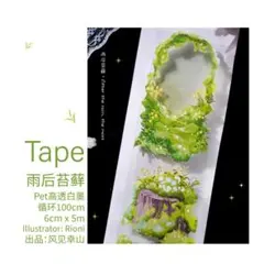 おすそ分け☆海外マステ PETテープ 切り売り 风见幸山 盛夏水花 1 