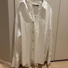 【お値下げ】ZARA ホワイト 長袖シャツ　M 着用一回