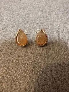 1点作品☆ ペアシェイプ型ラベンダークォーツピアス イヤリングに変更
