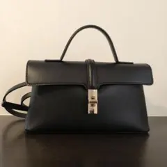 Vis ひねり金具 ワンハンドルミニショルダーバッグ　ブラック