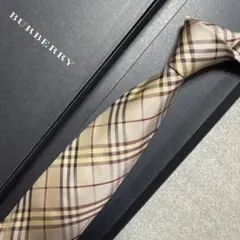 美品 バーバリーロンドン ネクタイ 茶色 ノバチェック柄 クラシック
