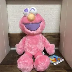 （新品未使用）セサミストリート　カラフルエルモBIGぬいぐるみ　ピンク