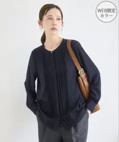 【新品】ロペピクニック　フロントピンタックブラウス　ネイビー　M