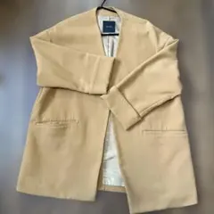 Spick & Span ノーカラージャケット ベージュ