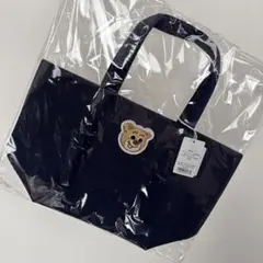 フェイラー　オールドテディ　ワッペントートバッグ　L　ネイビー