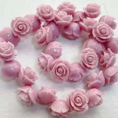 dr378/SALE！人工石◇バラ　くすみピンク　約15mm1連