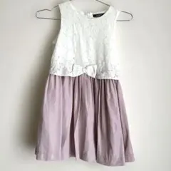 フォーマルワンピース ホワイト・ラベンダー120cm