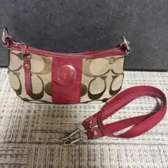 希少 COACH コーチ シグネチャー ワンショルダーバッグ 赤 Y2K