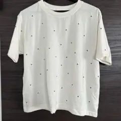 ehka sopo ハート刺繍 Tシャツ ホワイト