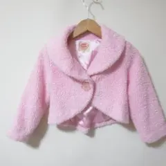 メゾピアノ　レトロ　ファー　ピンク　ジャケット　コート　110　■　C438