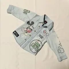 【Disneyコラボ】BABYDOLL ミッキーマウス デニムシャツ 90cm