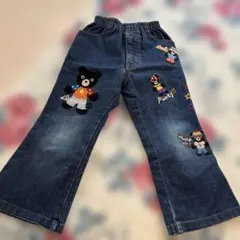 ミキハウス　DOUBLE.B デニムズボン　刺繍　100㎝
