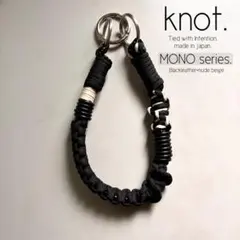 パラコードハンドストラップleather×nude beigeハンドメイド