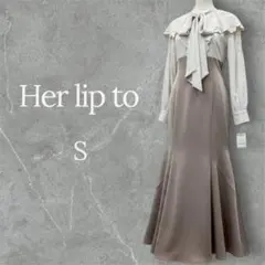 Her lip to ドット柄ロングワンピース Her lip to ドット柄 長袖ロングワンピース M