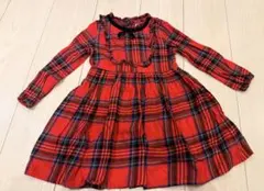 next 赤系チェック ワンピース