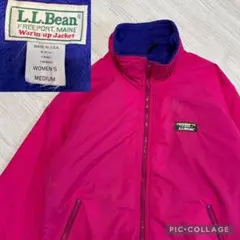 USA製 エルエルビーン 裏 フリース ナイロン ウォームアップ ジャケット