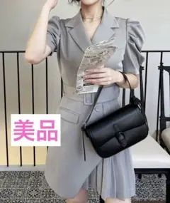 【美品】ROYAL PARTY パフスリーブジャケットプリーツミニワンピース