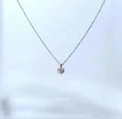 一粒ダイヤ＊CZネックレス　サージカルステンレス