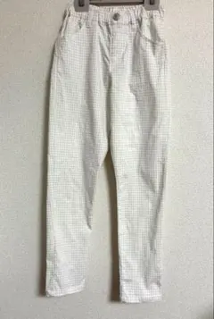 美品apreslescoursアプレレクール　チェック柄ロングパンツ140cm