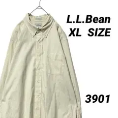 LLBean 90s チェックシャツ ペールイエロー ネイビー 17 BD