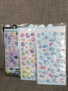 新品未使用　かわいさいっぱいぷっくりシール　3つセット