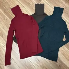 UNIQLOリブタートルニット