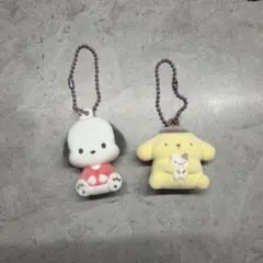 サンリオキャラクターズ　ふわわフロッキーマスコット　ポチャッコ　ポムポムプリン