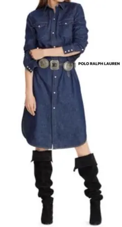 美品POLO RALPH LAUREN デニムワンピース シャツワンピース