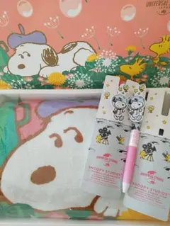 スヌーピー タオル・ボールペンセット