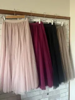 チュールスカート ロング ボリューム フレアスカート