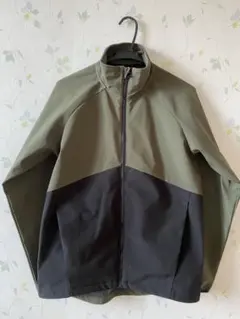 防風フルジップジャケット　オリーブグリーン ブラック レディースMサイズ