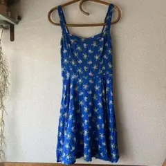花柄キャミワンピース ブルー 花柄チュニックのサムネイル