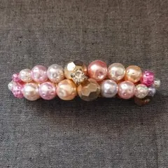 パール ピンク ゴールド バレッタ