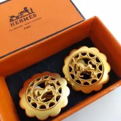 HERMES エルメス エマイユ イヤリング ゴールドカラー - メルカリ