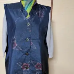 はなちゃん様専用　No.3 藍大島紬　リメイク前あきベスト　お値下げセール