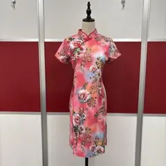 花柄ピンクチャイナドレス