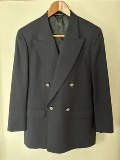 Dormeuil ネイビー ダブルブレストジャケットとスラックスセット 