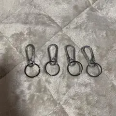 カラビナ キーホルダー 4個セット シルバー