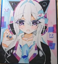 原画】色紙 アナログ オリジナル イラスト 一点もの - メルカリ