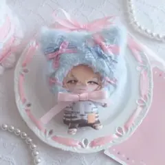 にじぱぺっと 10cmぬい服 もふもふねこの被り物