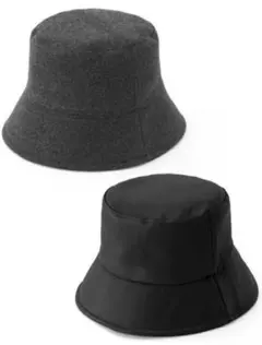 リバーシブルバケットハット　ブラック