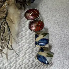 11.693【イヤリング】アクセサリー　和柄ピアス変更可　ヴィンテージ