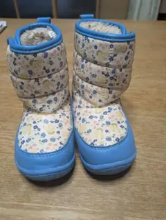 花柄水色冬用ブーツ 15.0cm