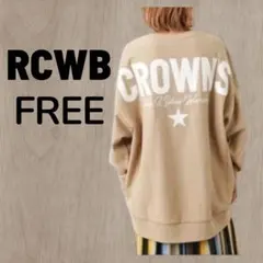RCWB ロデオクラウンズ フェイクレザーアップリケスウェットトップス FREE