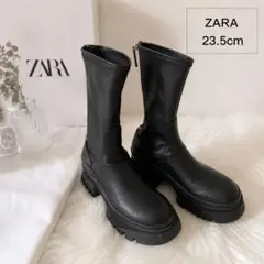 ZARA ボリュームチェルシーブーツ 42 27cm ブラック - メルカリ