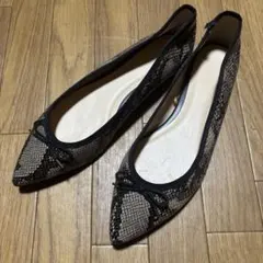 未使用品★GU ポインテッドバレエシューズ パイソン柄 XL 24.5cm