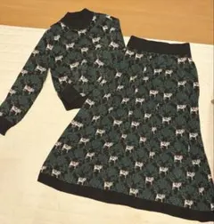 GU undercover猫柄 ニット セットアップ トップス スカート